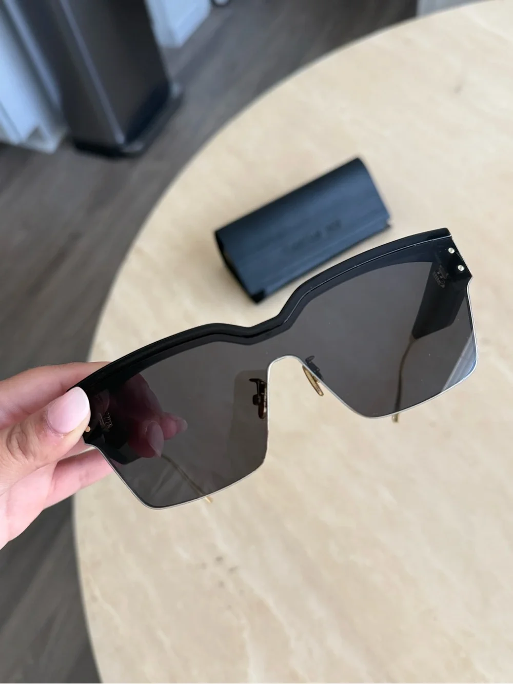 Dior Women’s DiorClub Black & White Sunglasses - Modern Shield Style